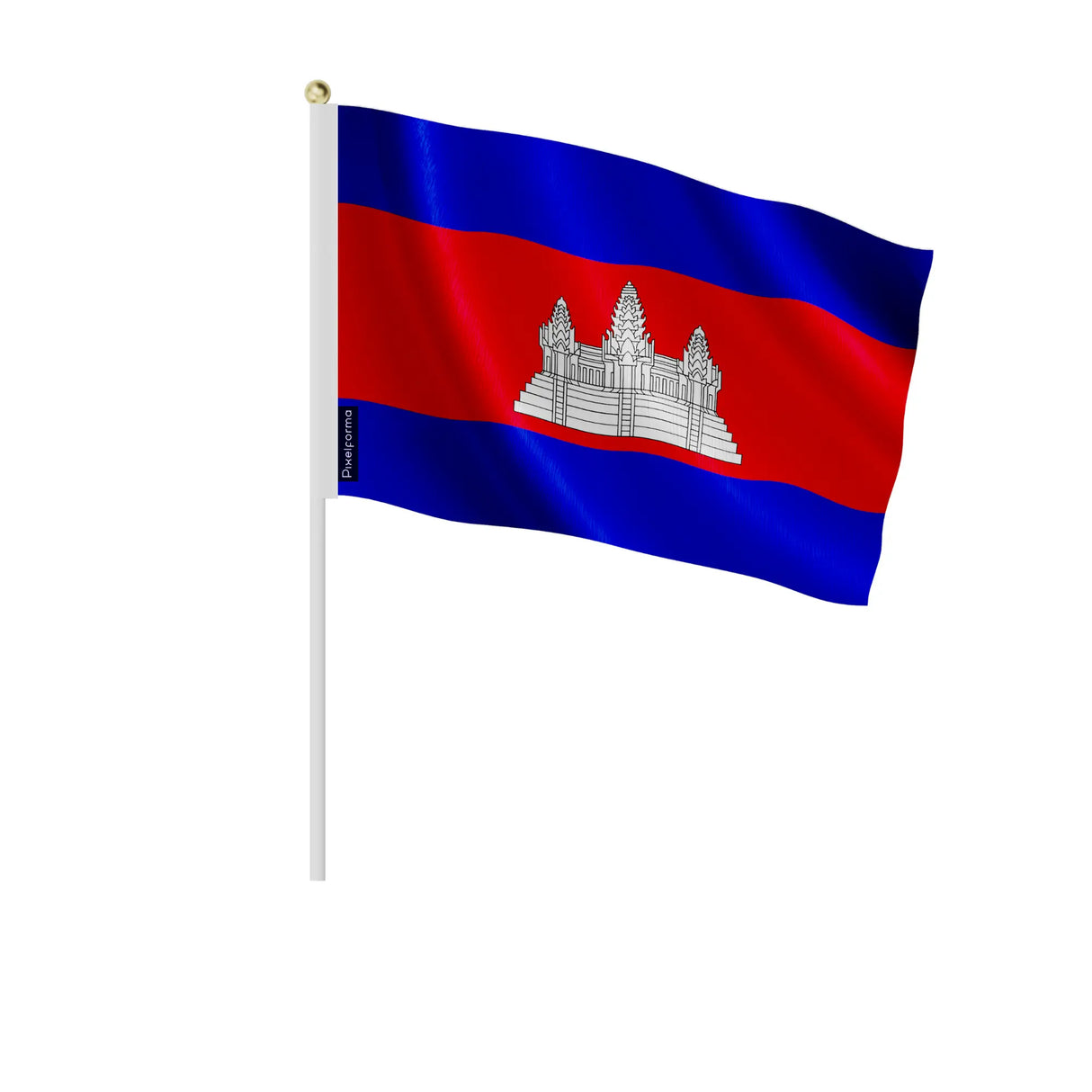 Mini drapeau cambodge en polyester à tenir à la main