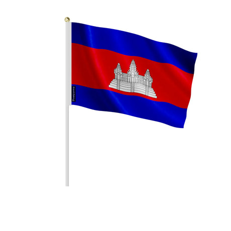 Mini drapeau cambodge en polyester à tenir à la main