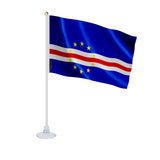 Mini drapeau cap-vert polyester avec ventouse pour surface lisse