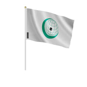 Mini drapeau coopération islamique en polyester à main