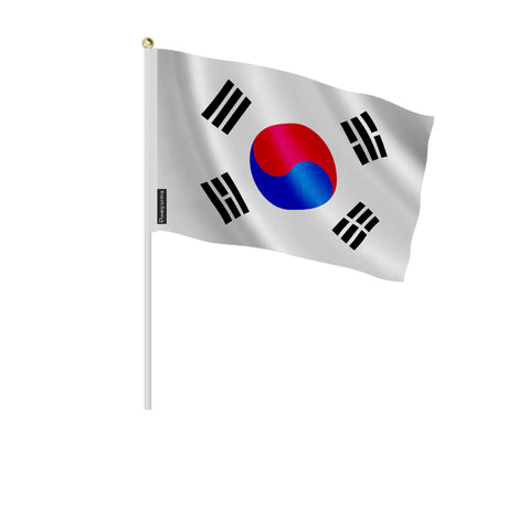 Mini drapeau corée du sud en polyester à tenir à la main