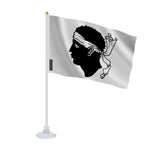 Mini drapeau corse polyester ventouse pour surface lisse