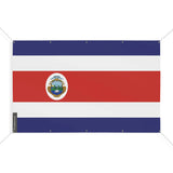 Mini drapeau costa rica en polyester à œillets résistants