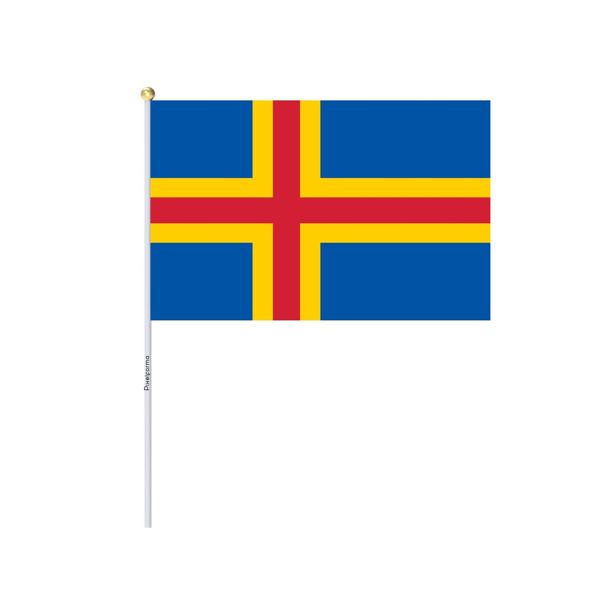 Mini Drapeau d'Åland en plusieurs tailles 100 % polyester - Pixelforma 