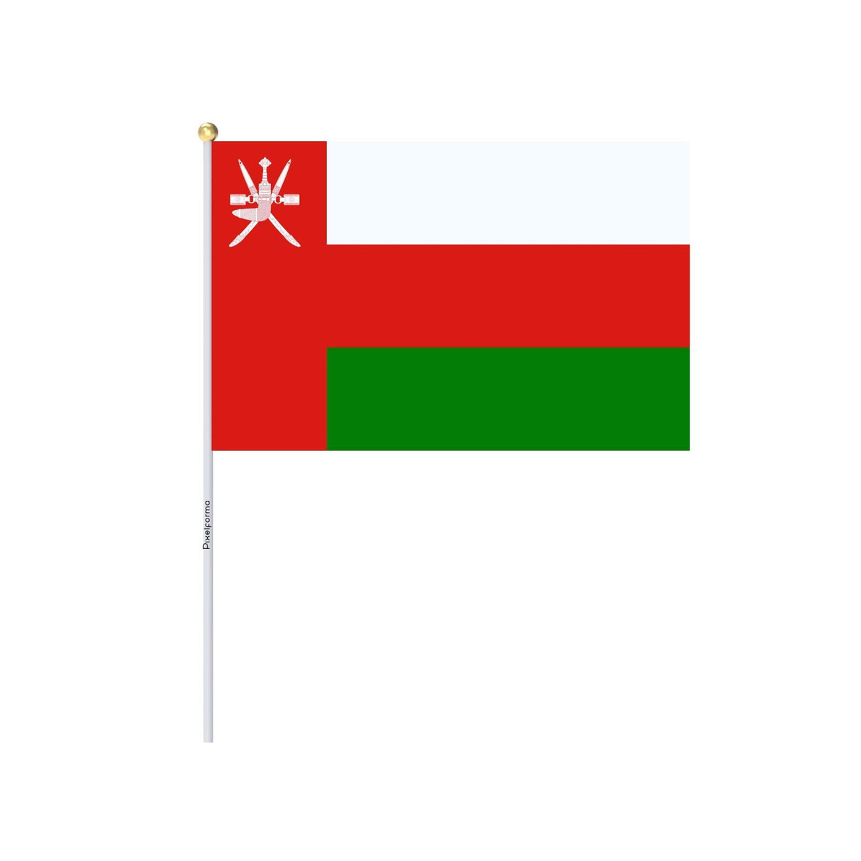 Mini Drapeau d'Oman en plusieurs tailles 100 % polyester - Pixelforma 