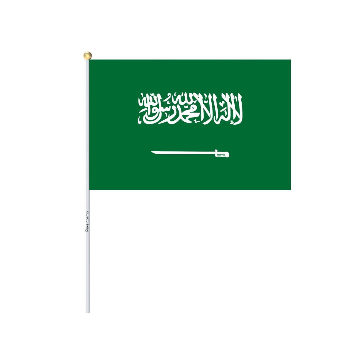 Mini Drapeau de l'Arabie saoudite en plusieurs tailles 100 % polyester - Pixelforma