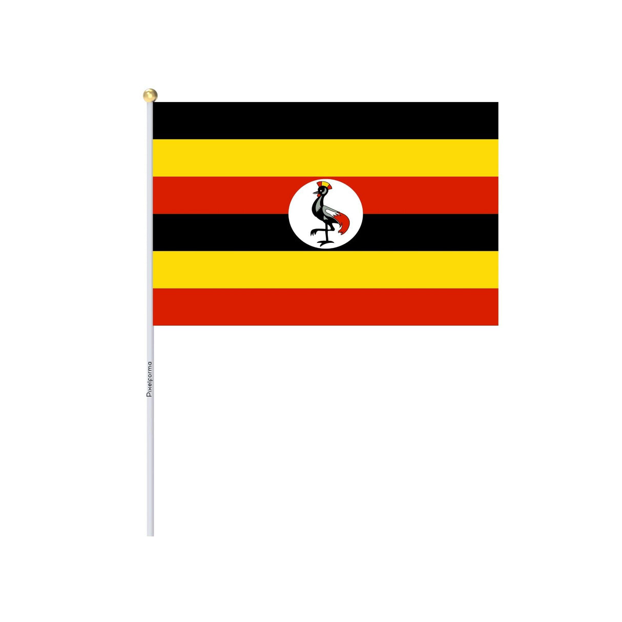 Mini Drapeau de l'Ouganda en plusieurs tailles 100 % polyester - Pixelforma 