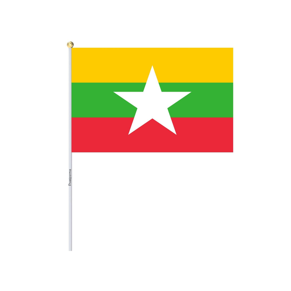 Mini Drapeau de la Birmanie en plusieurs tailles 100 % polyester - Pixelforma 