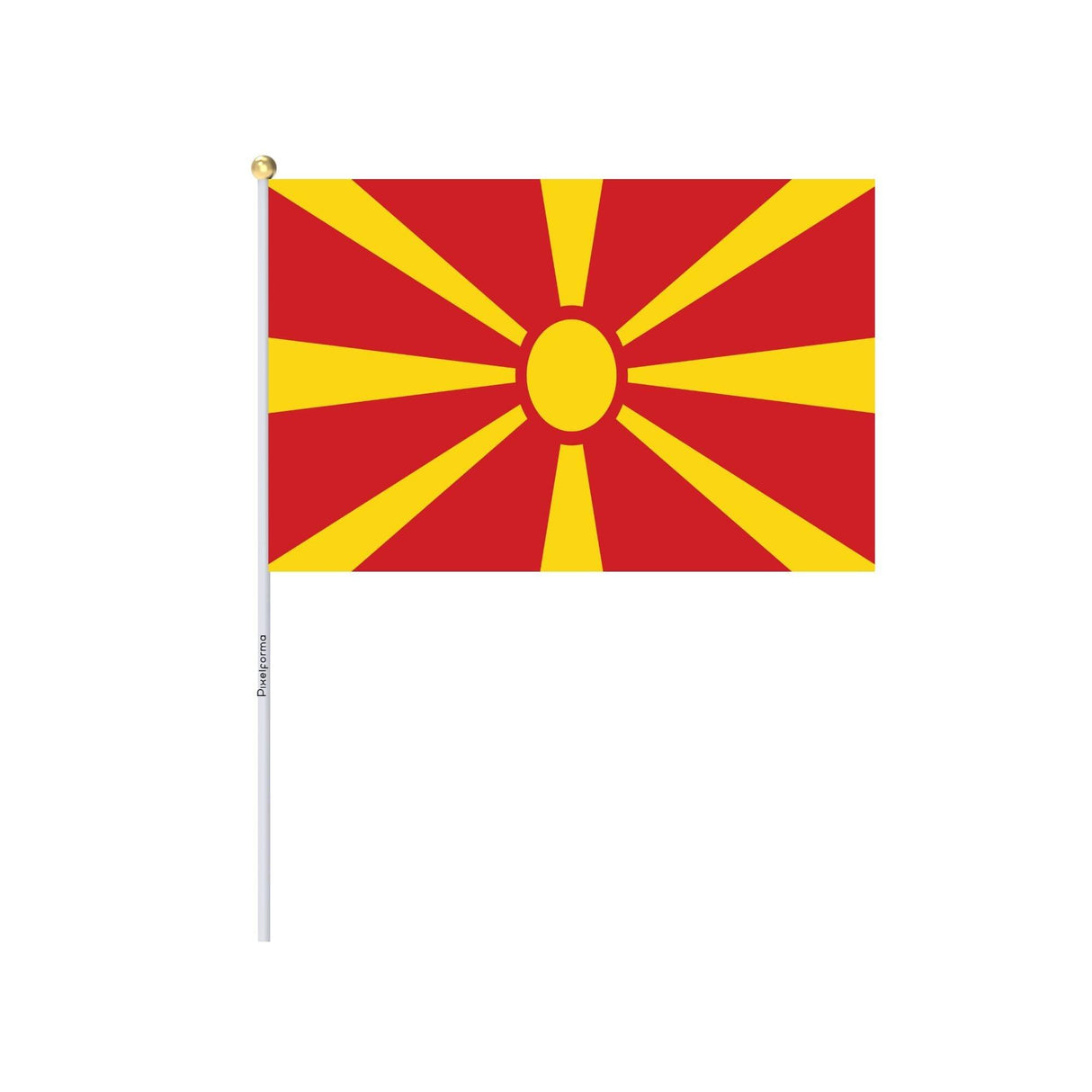 Mini Drapeau de la Macédoine du Nord en plusieurs tailles 100 % polyester - Pixelforma 
