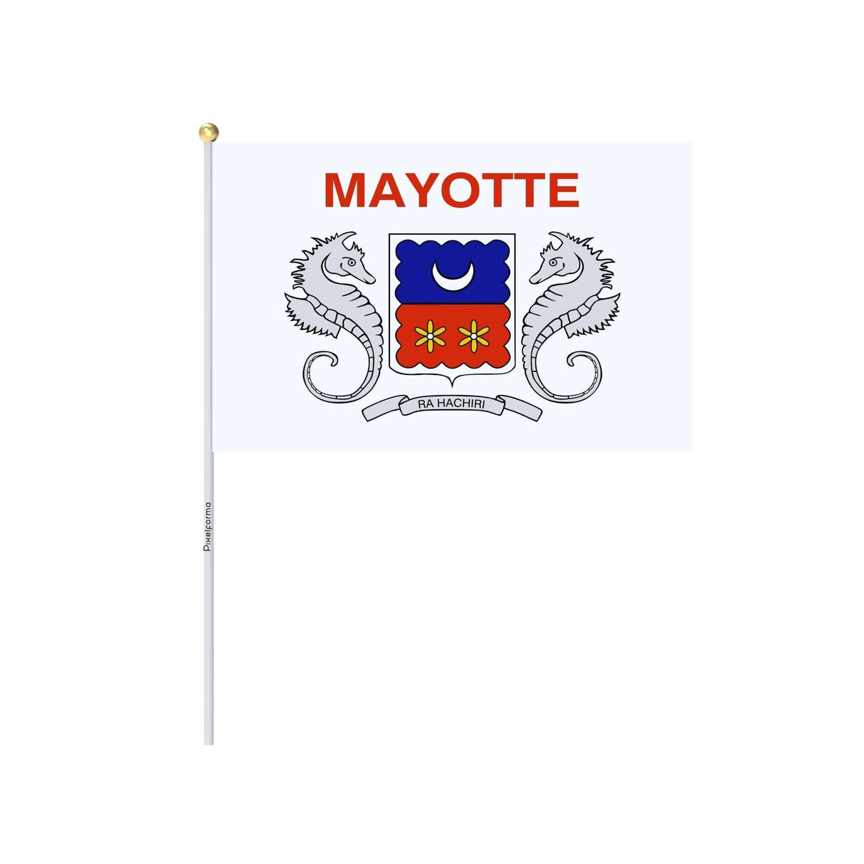 Mini Drapeau de Mayotte en plusieurs tailles 100 % polyester - Pixelforma 