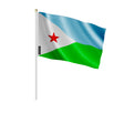 Mini drapeau djibouti polyester à tenir à la main