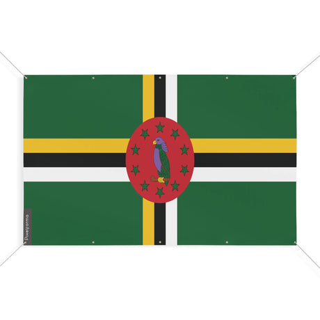Mini drapeau dominique polyester résistant œillets robustes