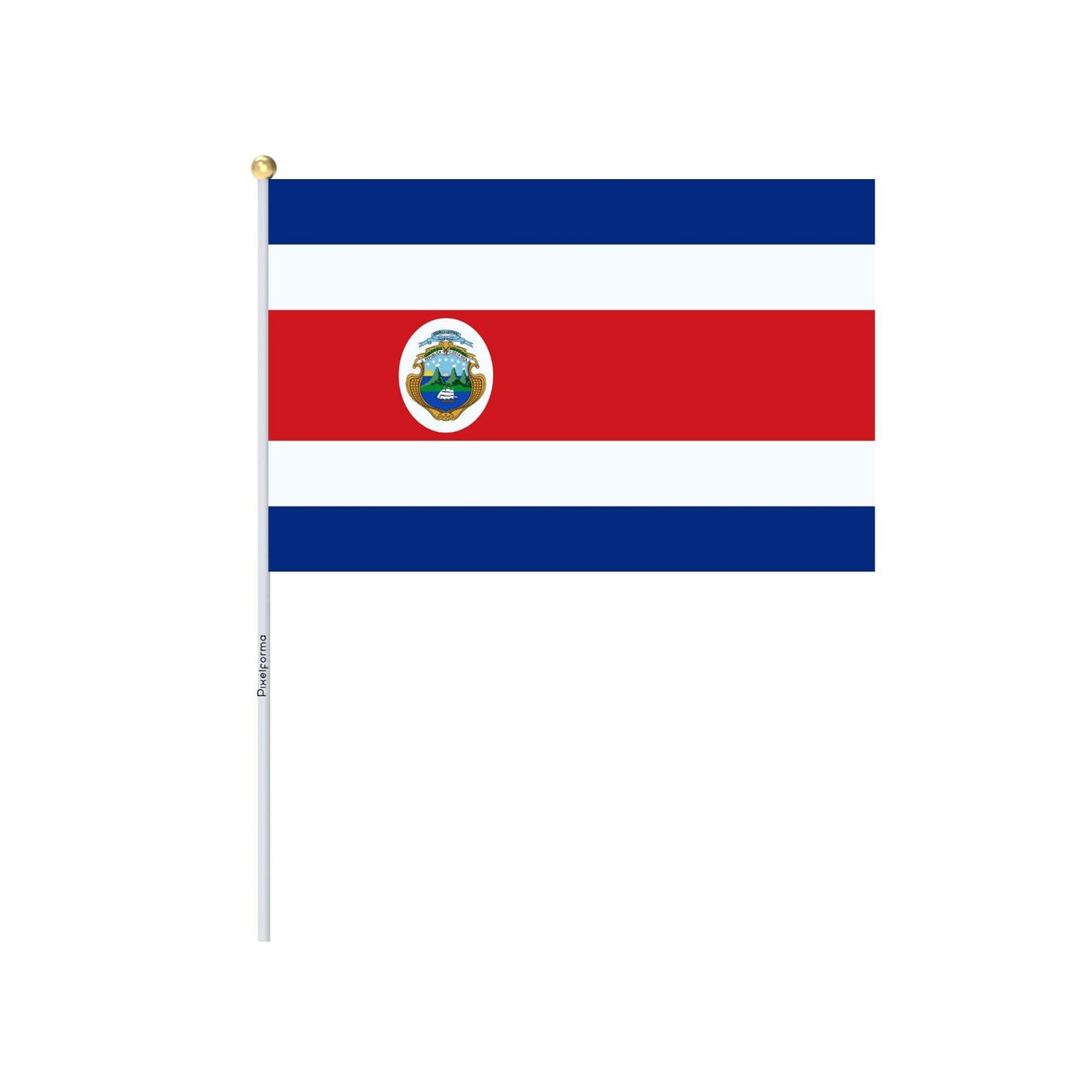 Mini Drapeau du Costa Rica en plusieurs tailles 100 % polyester - Pixelforma 