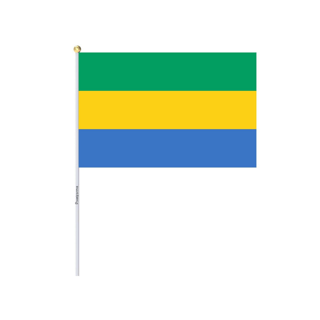 Mini Drapeau du Gabon en plusieurs tailles 100 % polyester - Pixelforma 