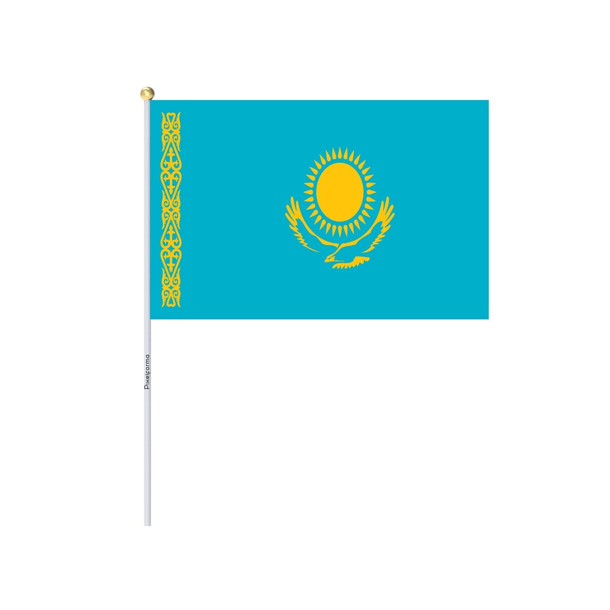 Mini Drapeau du Kazakhstan en plusieurs tailles 100 % polyester - Pixelforma 