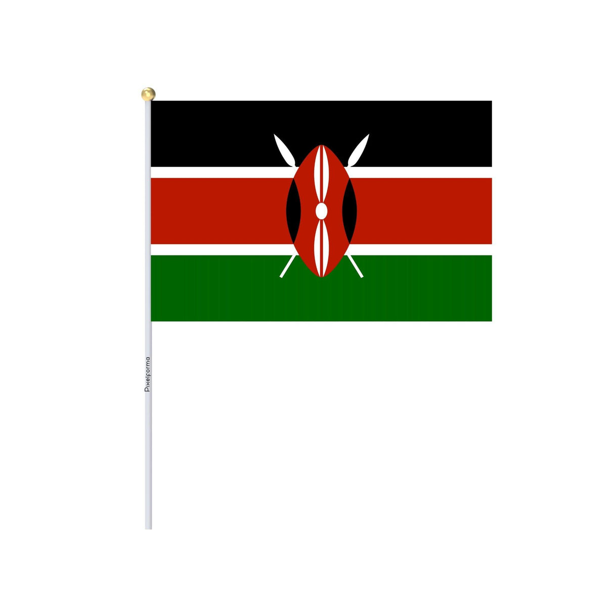 Mini Drapeau du Kenya en plusieurs tailles 100 % polyester - Pixelforma 