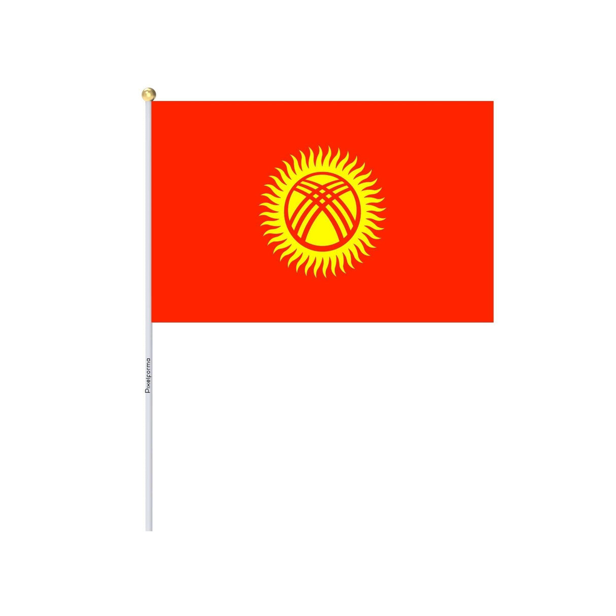 Mini Drapeau du Kirghizistan en plusieurs tailles 100 % polyester - Pixelforma 