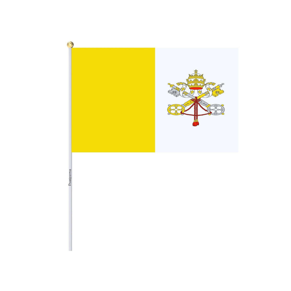 Mini Drapeau du Vatican en plusieurs tailles 100 % polyester - Pixelforma