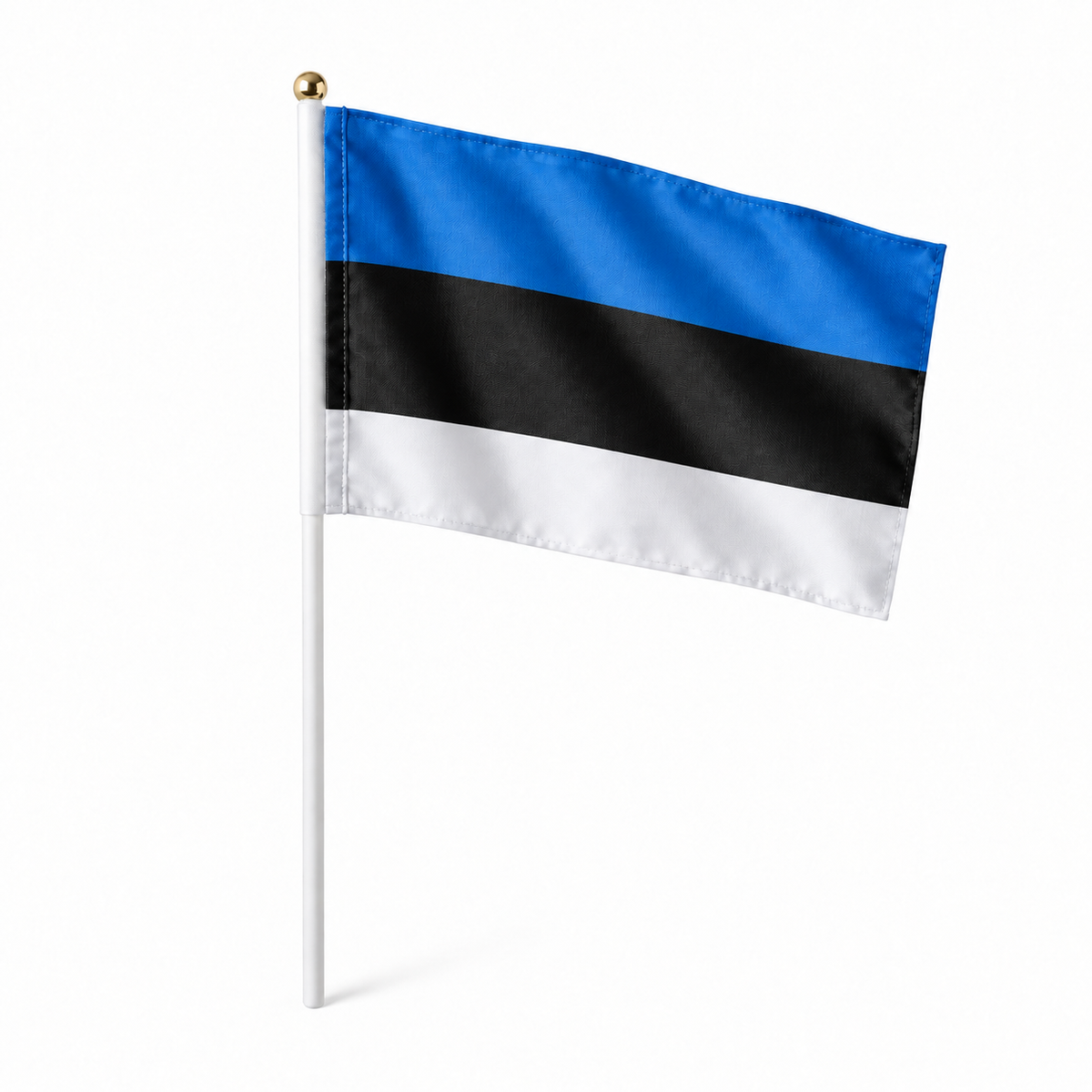 Mini drapeau Estonie en polyester à tenir à la main - rendu réaliste
