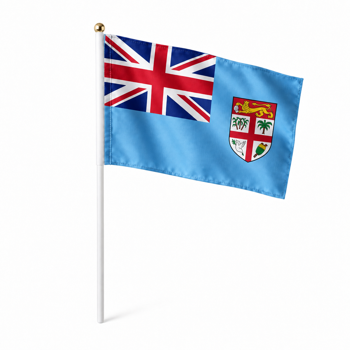Mini drapeau Fidji en polyester à tenir à la main - rendu réaliste