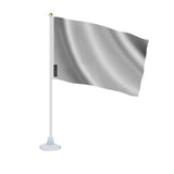 Mini drapeau france gris polyester avec ventouse surface lisse