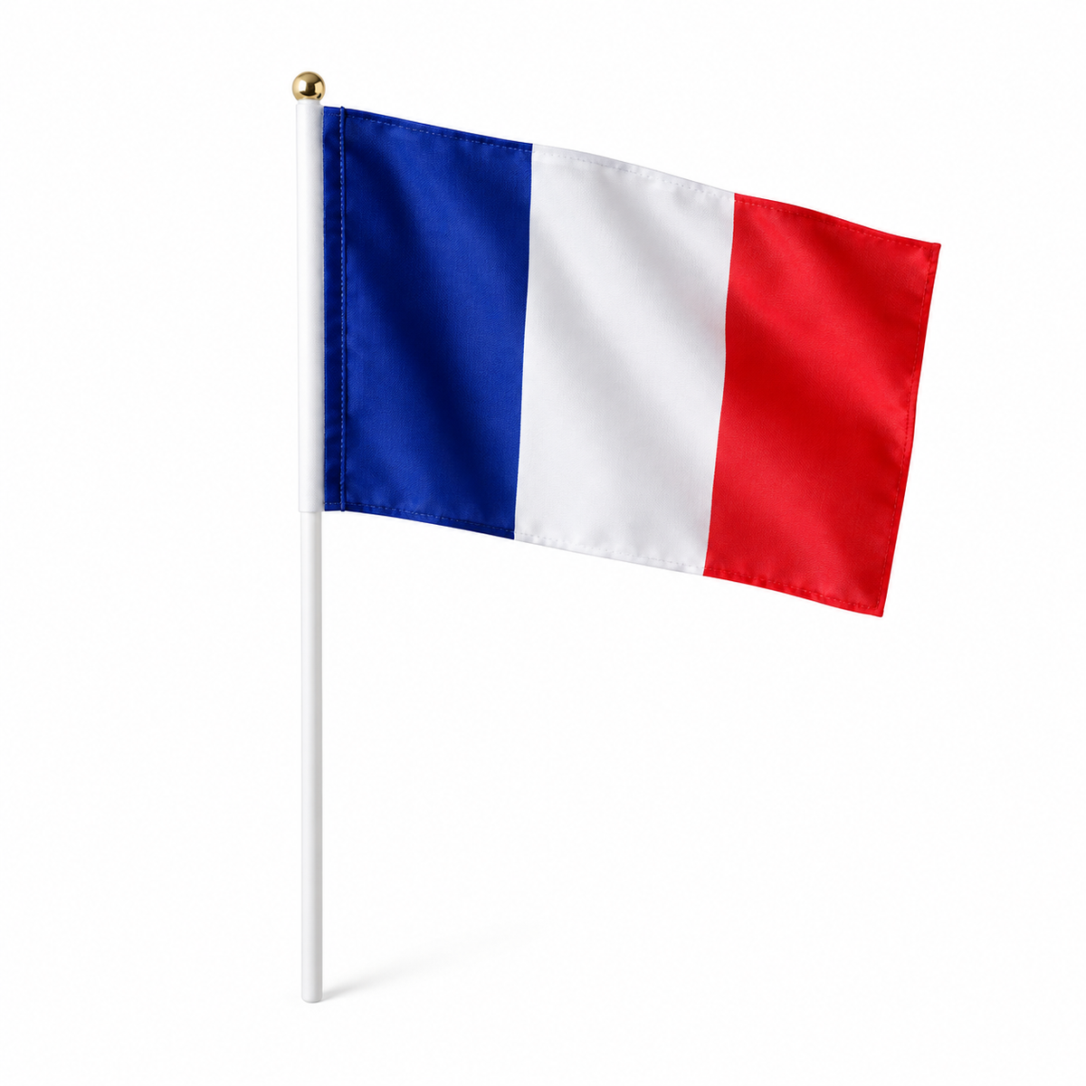 Mini drapeau de la France à tenir à la main - rendu réaliste