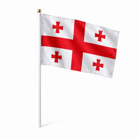 Mini drapeau Géorgie réaliste en polyester à tenir à la main