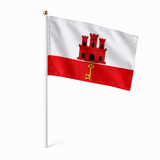 Mini drapeau Gibraltar réaliste en polyester à tenir à la main