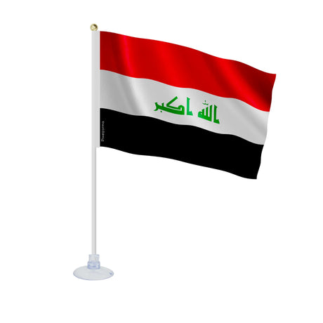 Mini drapeau irak en polyester avec ventouse pour vitres
