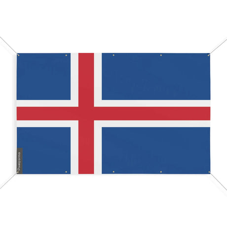 Mini drapeau islande en polyester avec œillets résistants