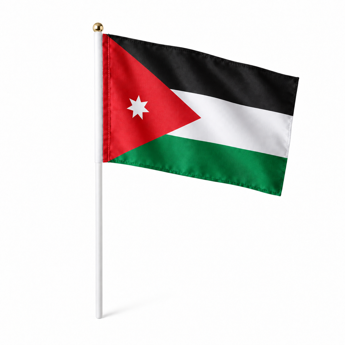 Mini drapeau Jordanie en polyester à tenir à la main - rendu réaliste