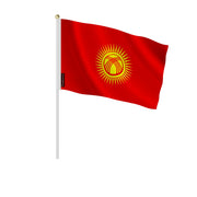 Mini drapeau kirghizistan polyester à tenir à la main