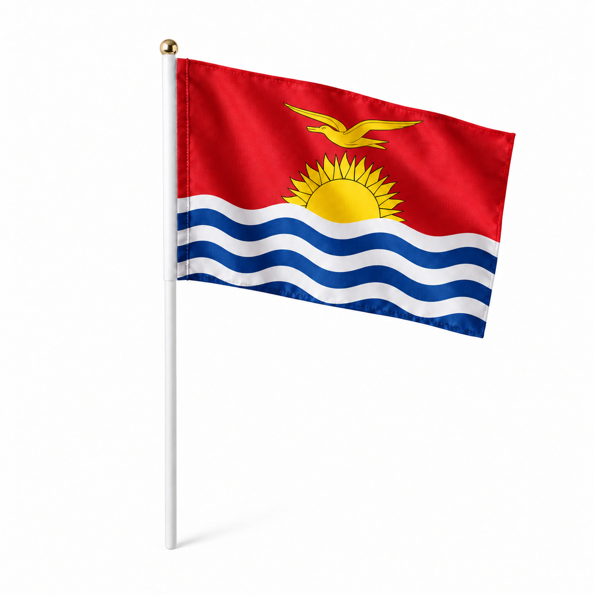 Mini drapeau Kiribati en polyester à tenir à la main - rendu réaliste