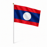 Mini drapeau Laos réaliste en polyester à tenir à la main