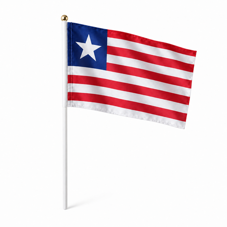 Mini drapeau Liberia réaliste en polyester à tenir à la main