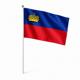 Mini drapeau Liechtenstein réaliste en polyester à tenir à la main