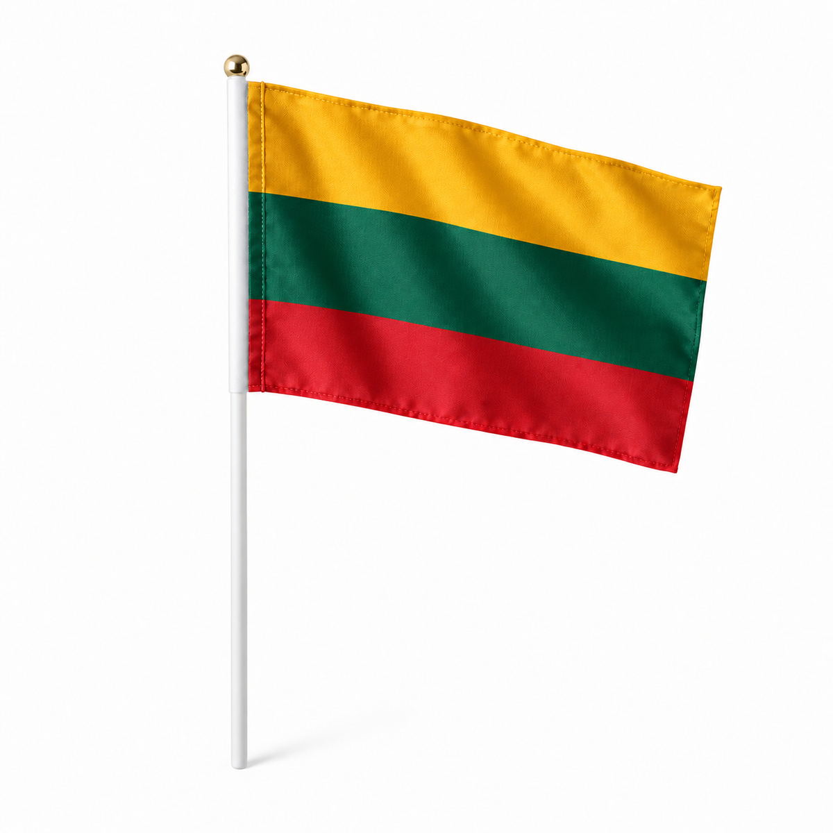 Mini drapeau Lituanie réaliste en polyester à tenir à la main