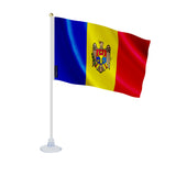 Mini drapeau moldavie polyester avec ventouse pour vitre