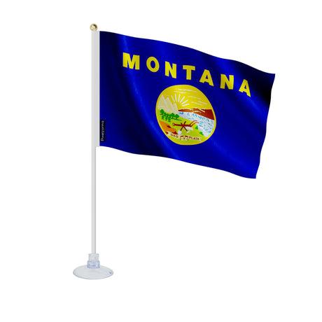 Mini drapeau montana polyester avec ventouse pour surface lisse
