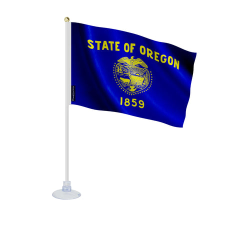 Mini drapeau oregon polyester avec ventouse pour surface lisse