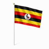 Mini drapeau Ouganda en polyester à tenir à la main - rendu réaliste