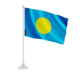 Mini drapeau palaos en polyester avec ventouse solide