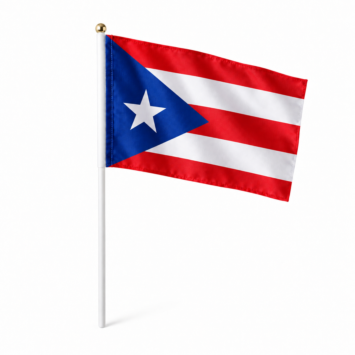 Mini drapeau Porto Rico réaliste en polyester à tenir à la main