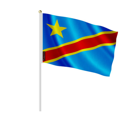 Mini drapeau république démocratique du congo polyester main