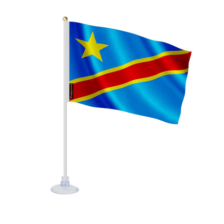 Mini drapeau république démocratique du congo ventouse polyester