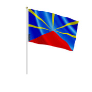 Mini drapeau réunion polyester à tenir à la main couleur vive