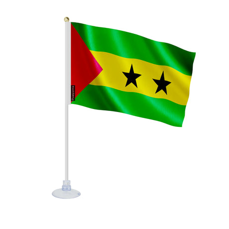 Mini drapeau sao tomé-et-principe polyester ventouse