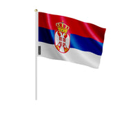 Mini drapeau serbie en polyester à tenir à la main