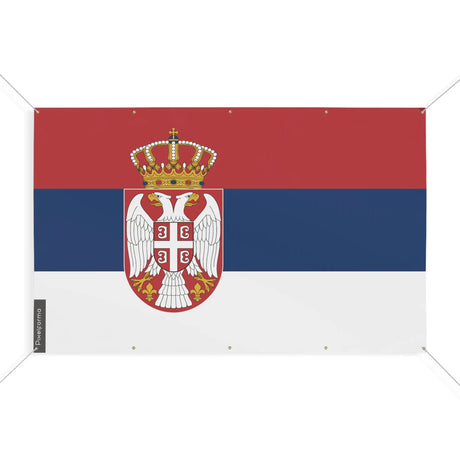Mini drapeau serbie en polyester résistant avec œillets