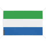 Mini drapeau sierra leone en polyester avec œillets résistants